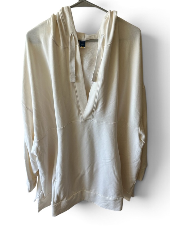 Old Navy Tops - Old Navy Women’s Cream V-Neck Hooded oversized Tunic Pullover 4x nwot
